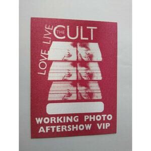 The Cult Love Live Backstage Pass Original VIP Hard Rock Music Concert Tour 2009